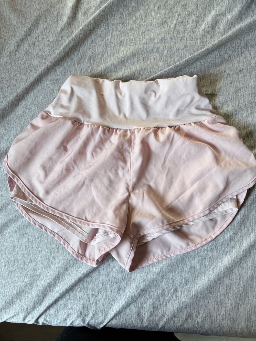 High-Waist Women's Lounge Shorts in Light Pink